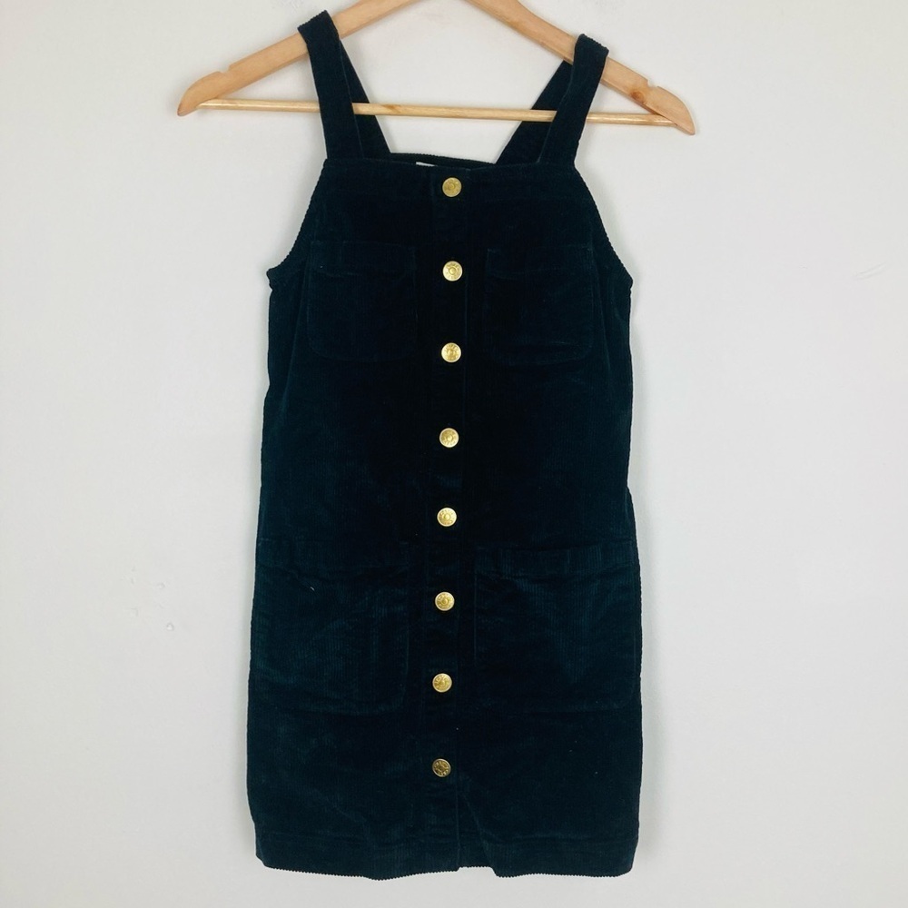 Crewcuts large wale black corduroy jumper dress. Button front. Size 12.